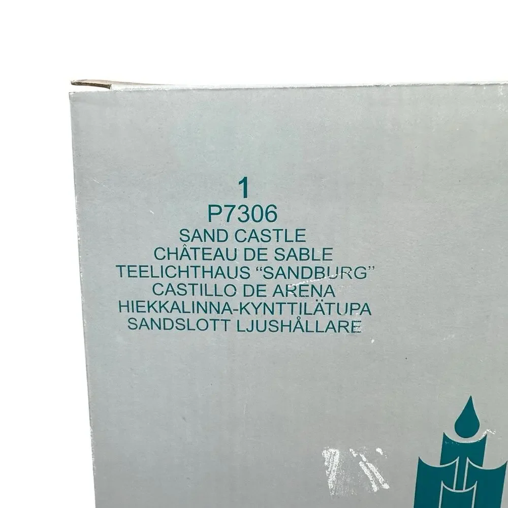 PartyLite Bisque Porcelain Sandcastle Beach House Decor Tea Light Candle Holder